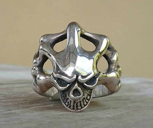 Skull ring,sterling silver,steampunk,gothic,punk,solid sterling silver,hipster,biker