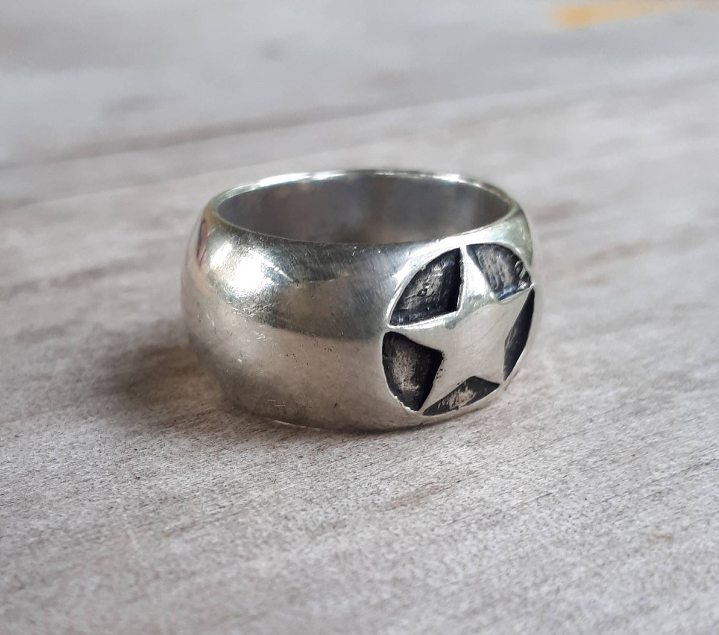 star ring,Sterling silver,boho,new age,wedding band,half round ring,D band,hipster,unisex ring,handmade,hippy,goddess,retro,rockabilly