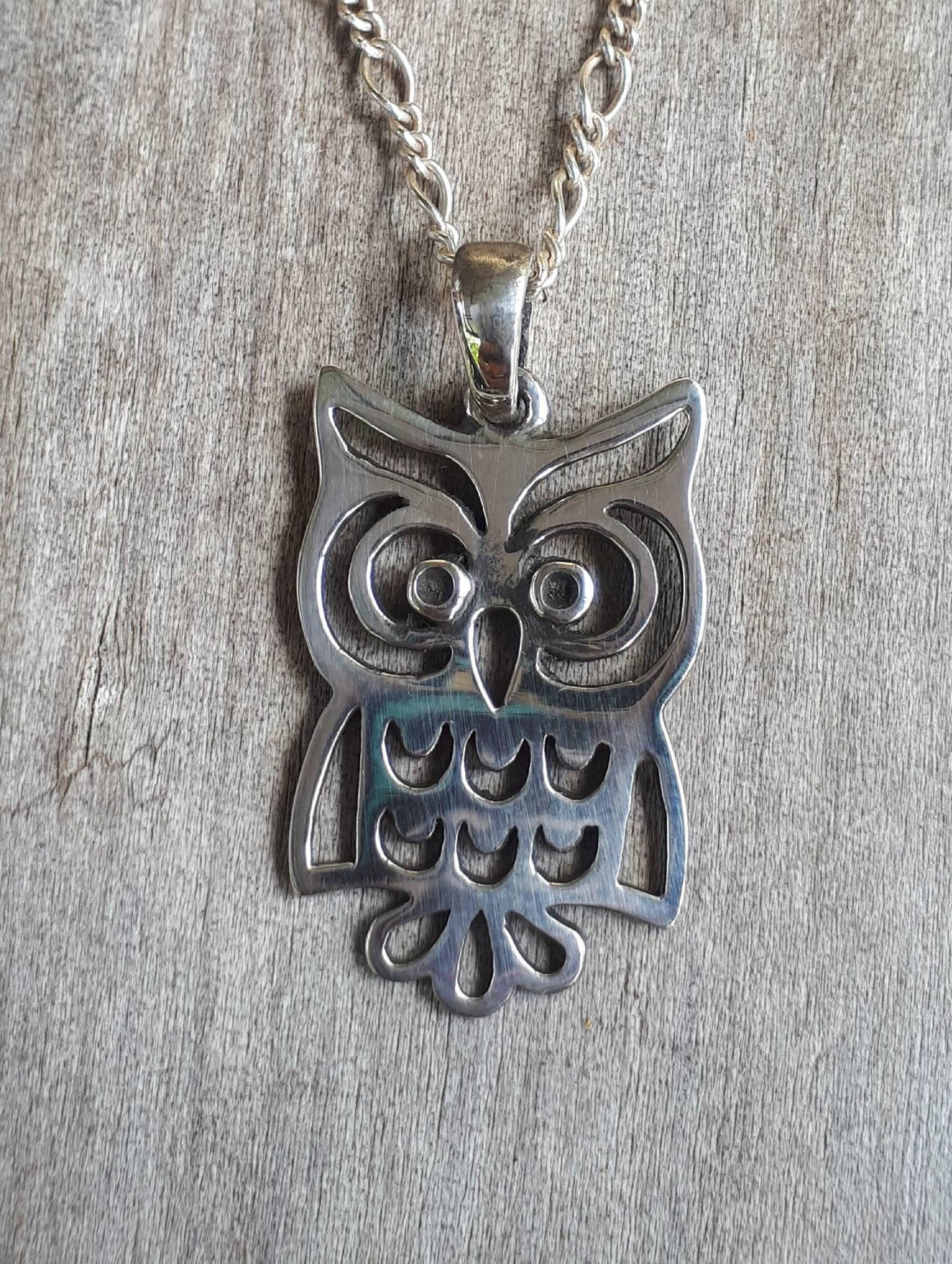 owl pendant,sterling silver,bird pendant,boho jewelry,gypsy,goddess,new age,silver owl,owl silhouette,filegree,woodland