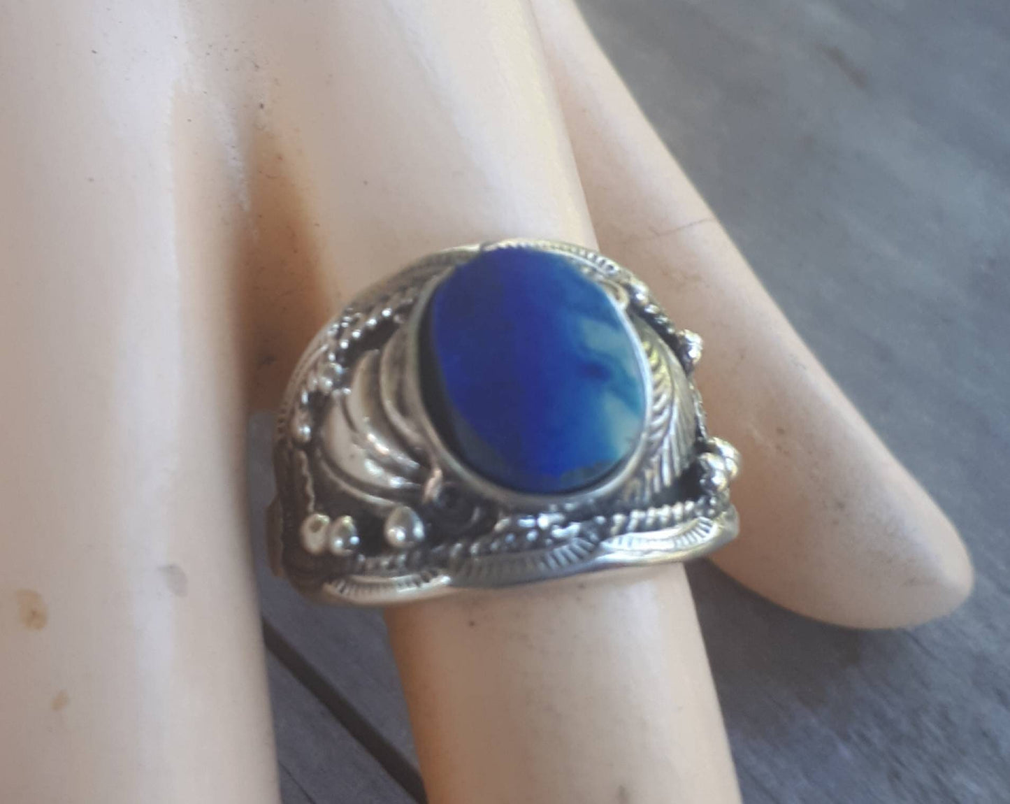 Lapis lazuli ring,sterling silver, Navajo,Indian style,handmade, wedding,hipster,gemstone,boho,hippy,gypsy,men's fashion,man's stone ring