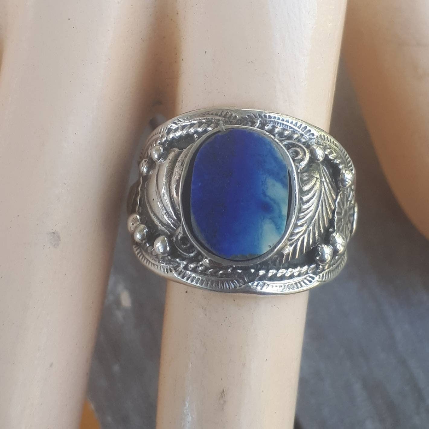 Lapis lazuli ring,sterling silver, Navajo,Indian style,handmade, wedding,hipster,gemstone,boho,hippy,gypsy,men's fashion,man's stone ring