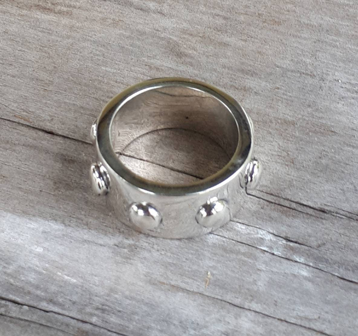 Rustic ring,domes,heavy,solid,sterling silver,industrial,chunky ring, nugget,men's fashion,steampunk,handmade,rockabilly,hipster,designer