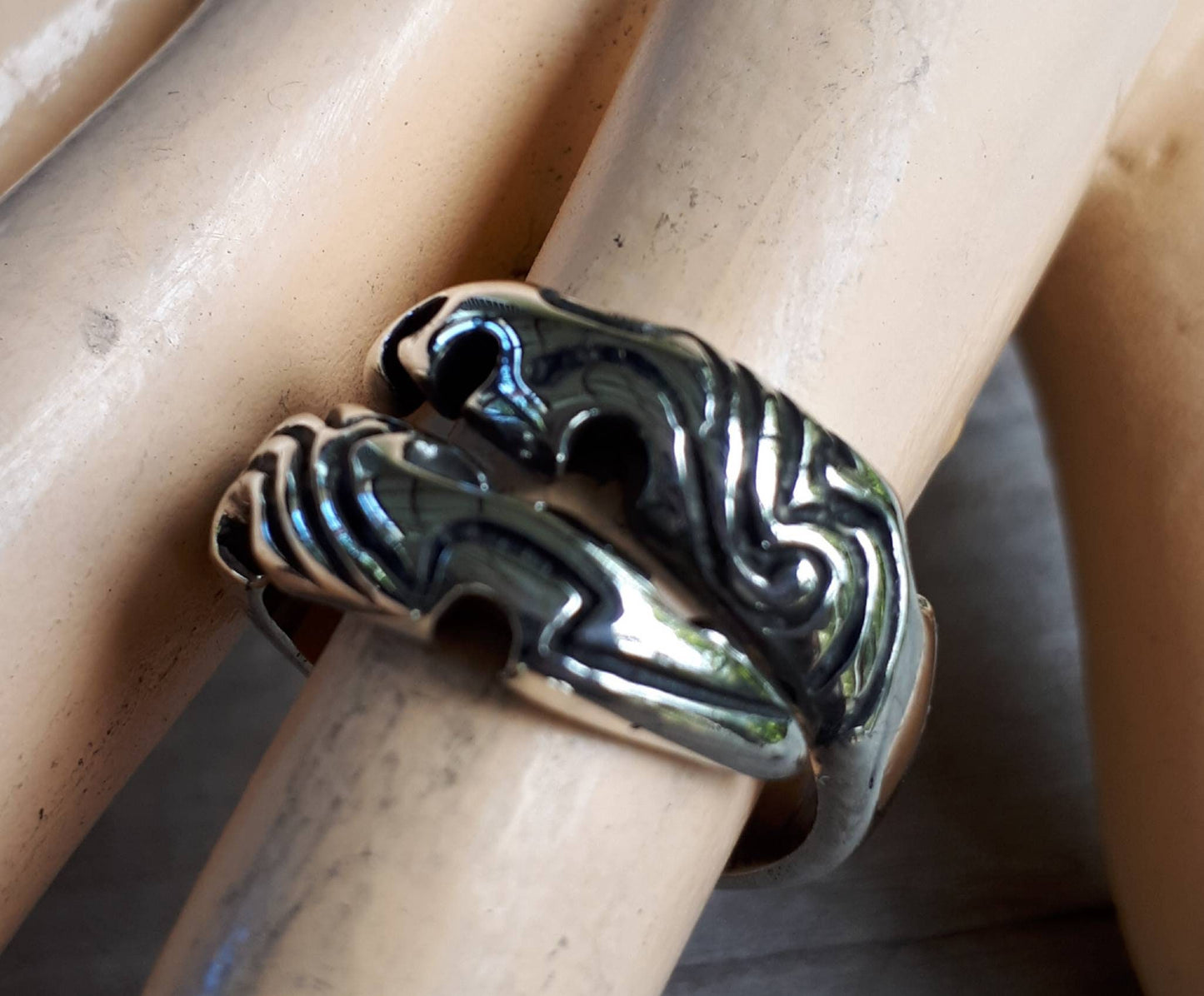 Tribal Claw ring,talon,sterling silver,steampunk,chunky ring,handmade,boho,hipster,alien,Geiger,viking,eagle claw,industrial,rustic