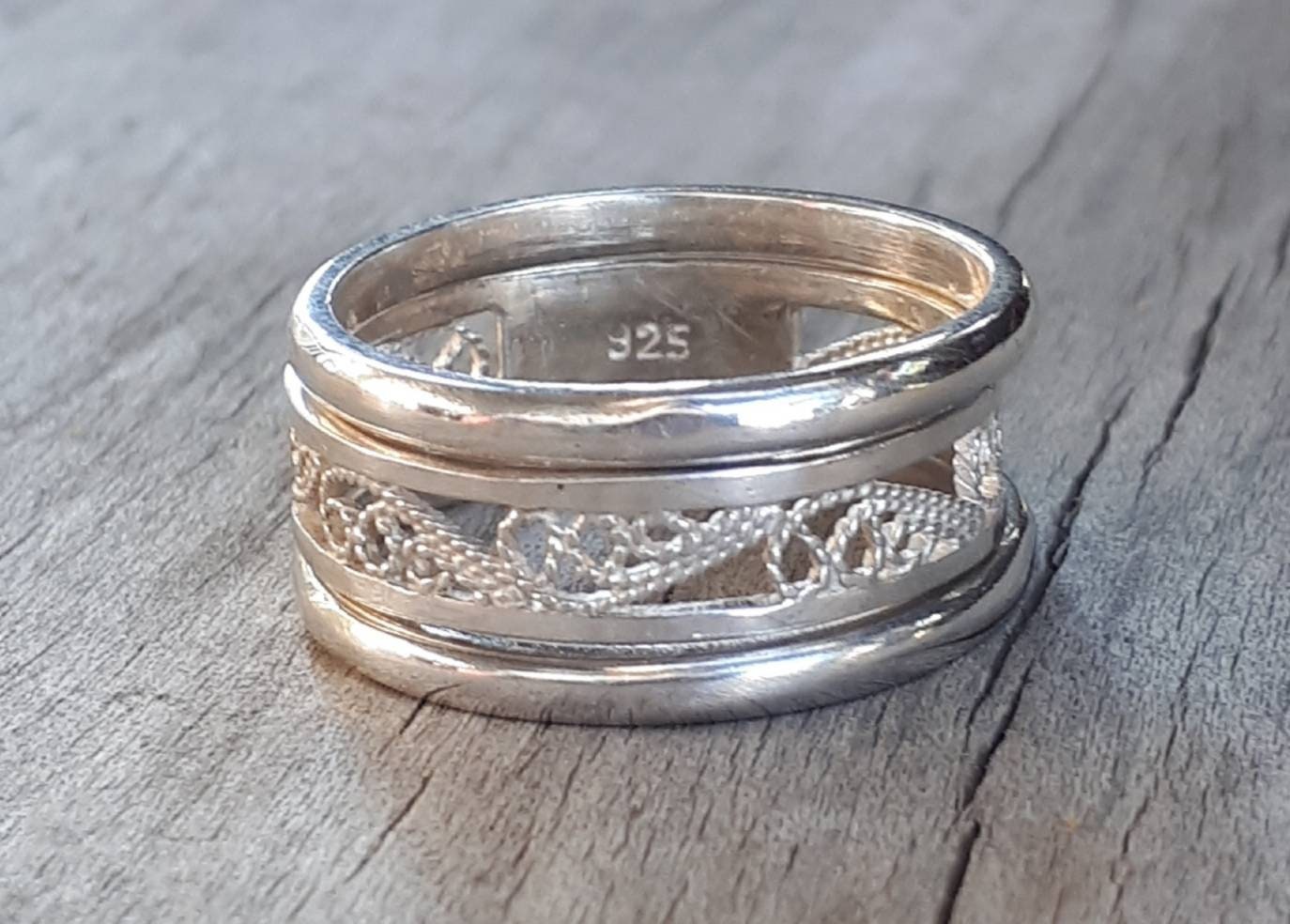 Filegree ring,sterling silver,fine band,handmade,boho,goddess,wedding bands,silver ring,gypsy,vintage,women fashion,new age,retro