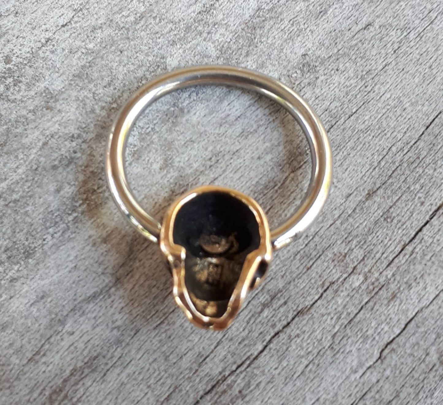 Gold bcr,cbr,skull earring,bcr skull bead, solid 9k gold bcr,skull nipple ring,skull belly ring,skull eyebrow,gold skull sleeper,steampunk,