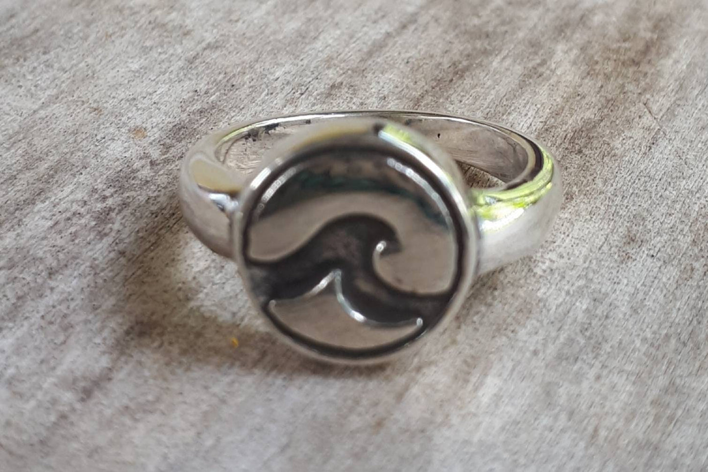 wave ring,sterling silver,girls signet ring,pinkie ring,surf,beach,sailor,nautical,handmade,unisex,boho,ocean jewelry,gypsy,small signet