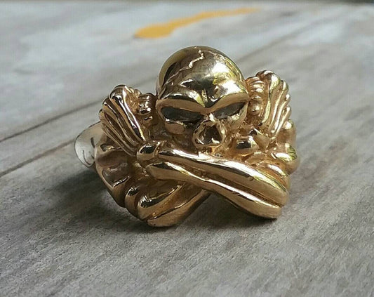 Misfits,gold skull ring,9ct gold,18.6gm,skeleton ring,skull ring,asteampunk,gothic,punk,Chunky ring,handmade,hipster,boho,biker,mans fashion