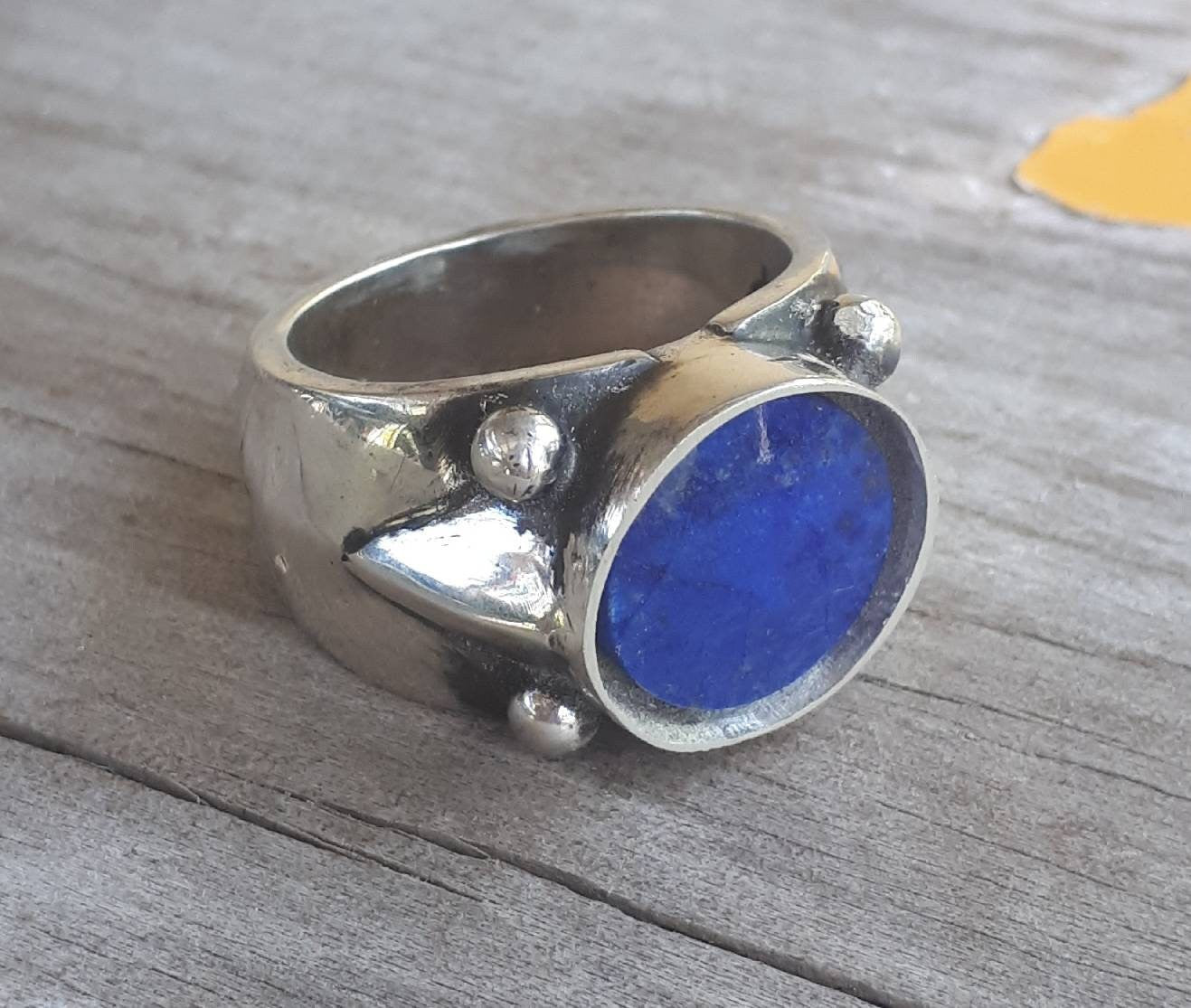 Lapis lazuli ring,sterling silver,stone ring,chunky ring,wedding ring,blue stone,boho,gemstone ring