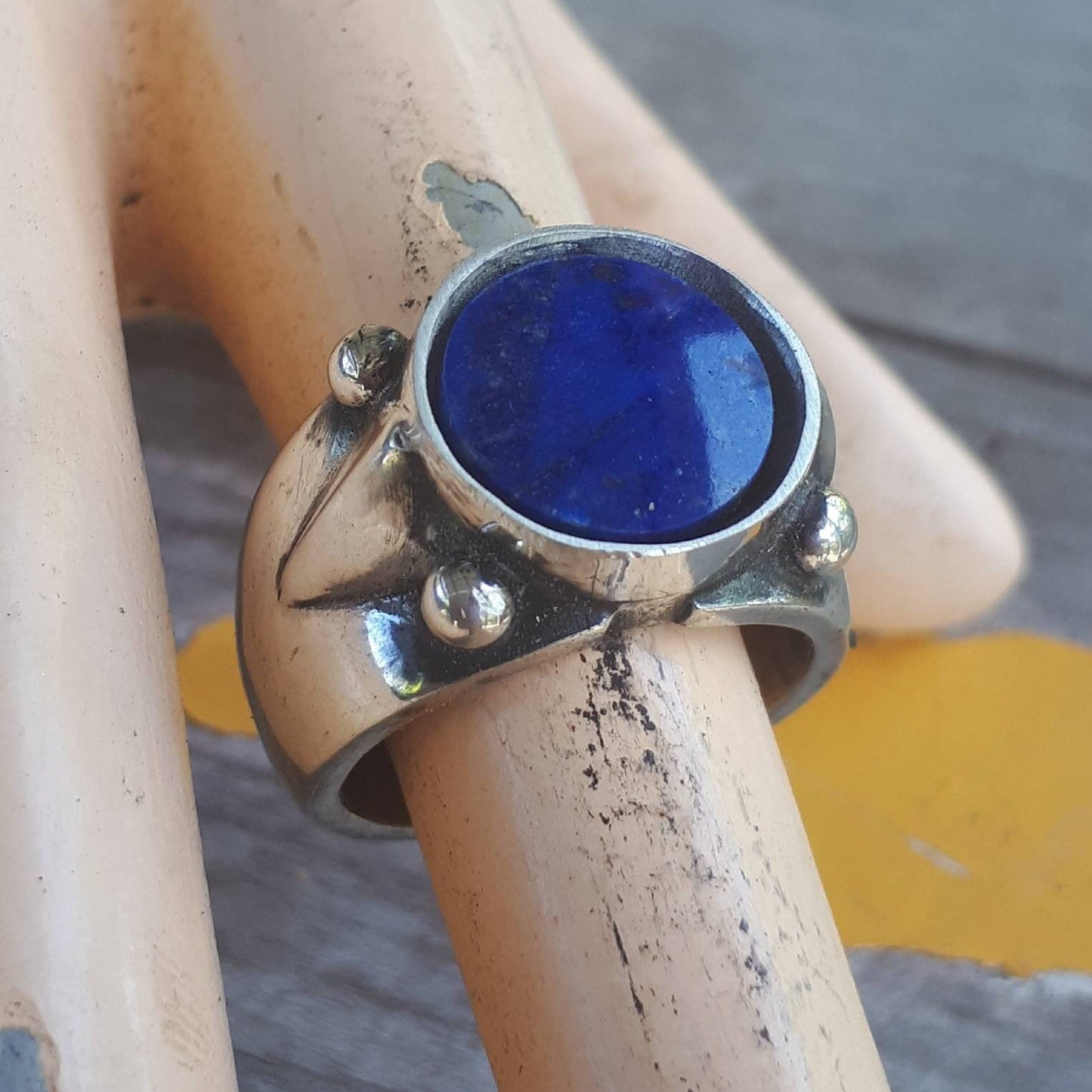 Lapis lazuli ring,sterling silver,stone ring,chunky ring,wedding ring,blue stone,boho,gemstone ring