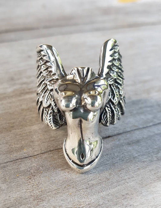 Goddess ring,naked torso,arc angel,angel wings,angel ring,sterling silver,naked lady,nude,handmade,mens fashion,women's fashion,boho,hipster