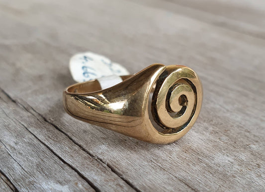 Swirl ring,9ct gold,boho,goddess, steampunk,gothic,art nouveau celtic,tribal,gypsy,spiral,gold swirl ring Maori koru,