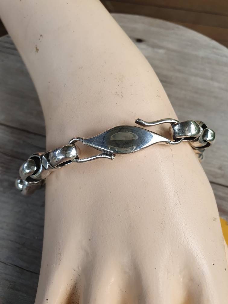 Chunky silver bracelet,sterling silver,handmade,unisex,link bracelet,boho,