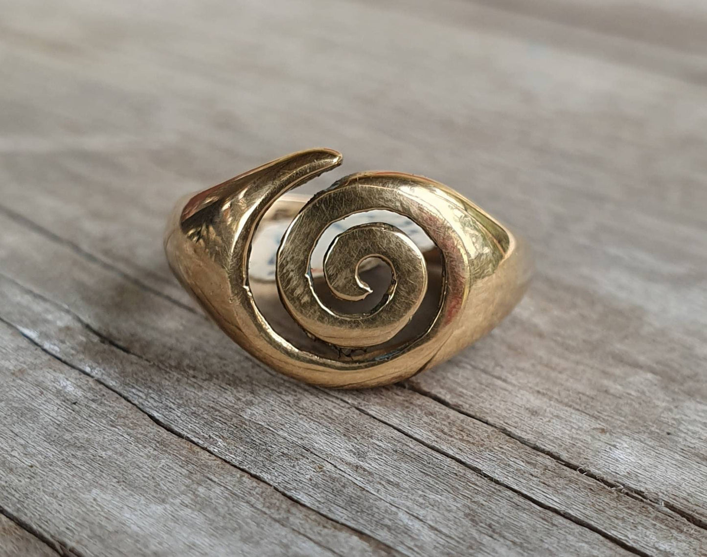 Swirl ring,9ct gold,boho,goddess, steampunk,gothic,art nouveau celtic,tribal,gypsy,spiral,gold swirl ring Maori koru,