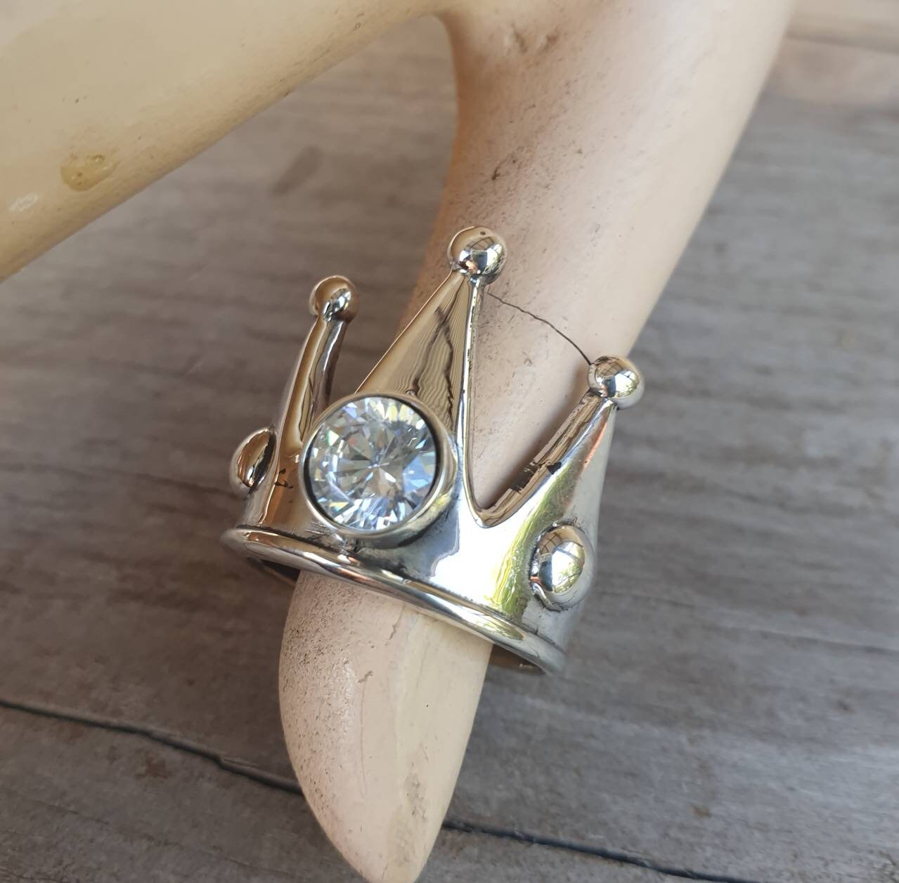 crown ring,sterling silver rockabiily,custom order,hipster, wedding, steampunk, gothic,vintage,long ring,handmade,boho,unisex,handmade