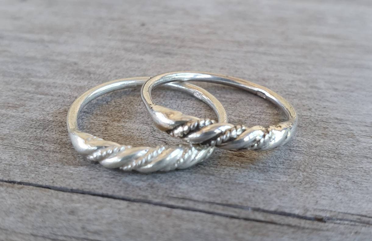 Stacker ring,Sterling silver,tribal,ethnic band,patterened wire,fine band,boho ring,thin silver ring,pinkie ring,wire ring,woven silver ring