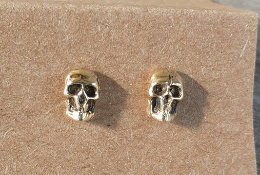 Skull stud,gold skull earring,9ct gold,handmade,pirate,steampunk,biker,grunge,tragus,emo,Lolita,