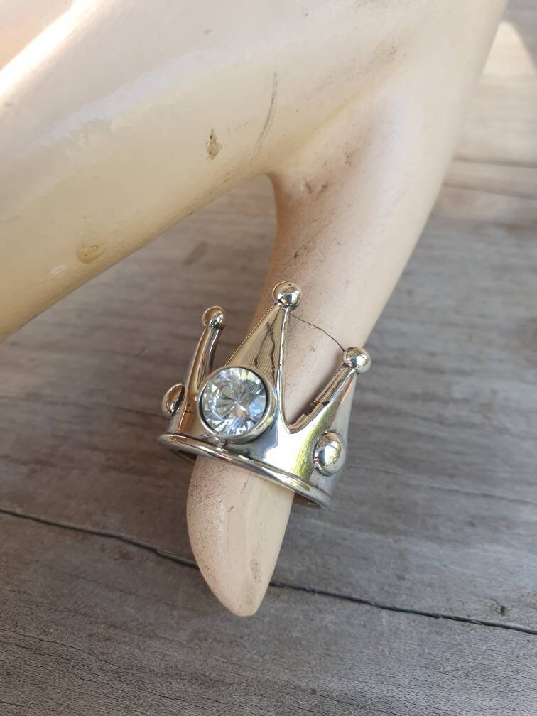 crown ring,sterling silver rockabiily,custom order,hipster, wedding, steampunk, gothic,vintage,long ring,handmade,boho,unisex,handmade