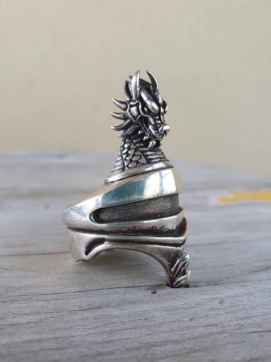 Knights helmet, dragon,sterling silver,middle ages,knights templar,medieval,shield,steampunk,goth,grunge,dragon