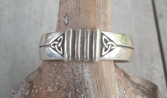 Celtic ring, tribal band,sterling silver,celtic unisex band,maori,koru mans wedding ring,celtic,handmade,silver band,scrolls,Aztec,Inca,