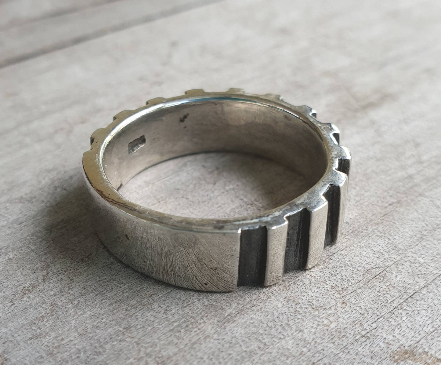 Silver band,sterling silver,unisex,rustic,industrial,stacker ring,stacking,steampunk,wedding,hand made,boho,hipster,vintage