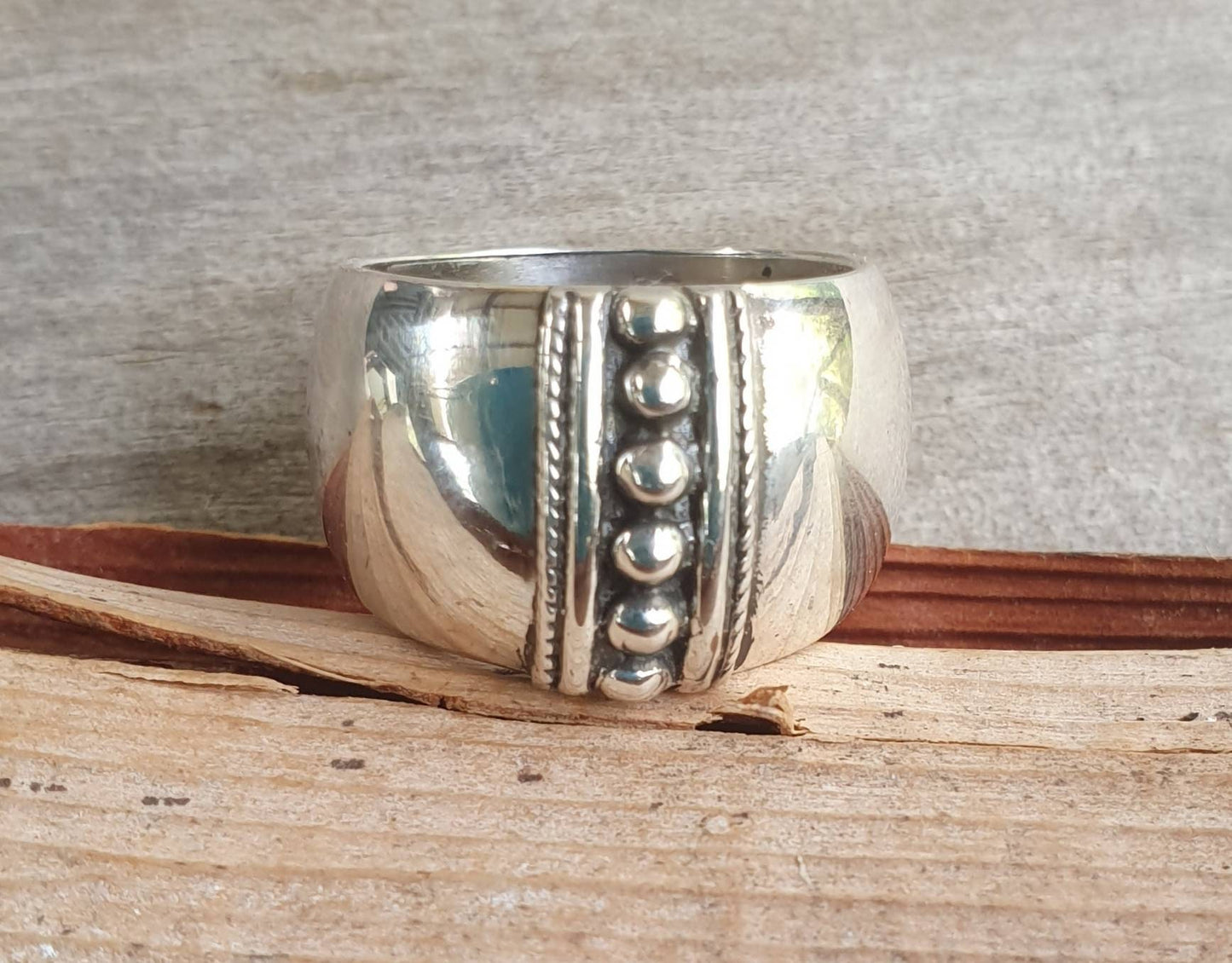 Wide ring,sterling silver,rounded band,wedding, modern ball ring