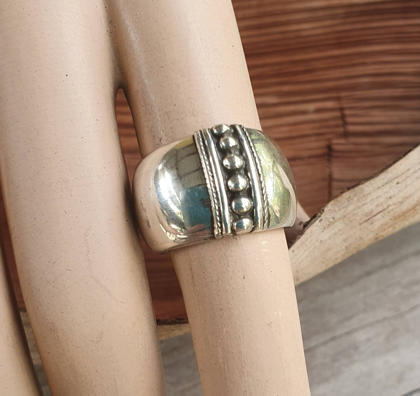 Wide ring,sterling silver,rounded band,wedding, modern ball ring