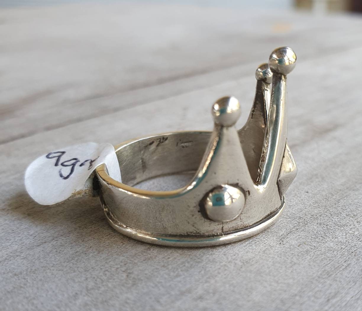 crown ring,sterling silver,unisex long large ring,rockabilly  alternative, wedding, steampunk,vintage,handmade,boho,unisex,man's ring