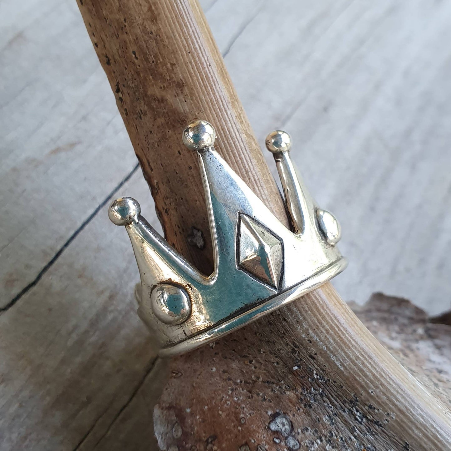 crown ring,sterling silver,unisex long large ring,rockabilly  alternative, wedding, steampunk,vintage,handmade,boho,unisex,man's ring