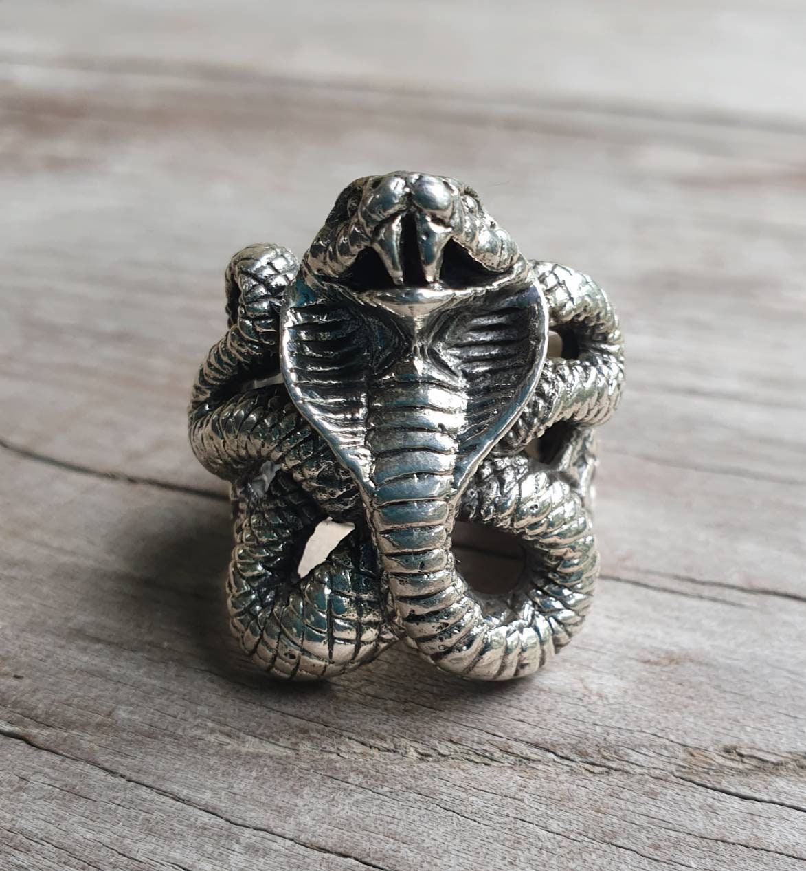 Cobra Snake ring,large ring,sterling silver, serpent ring,chunky ring