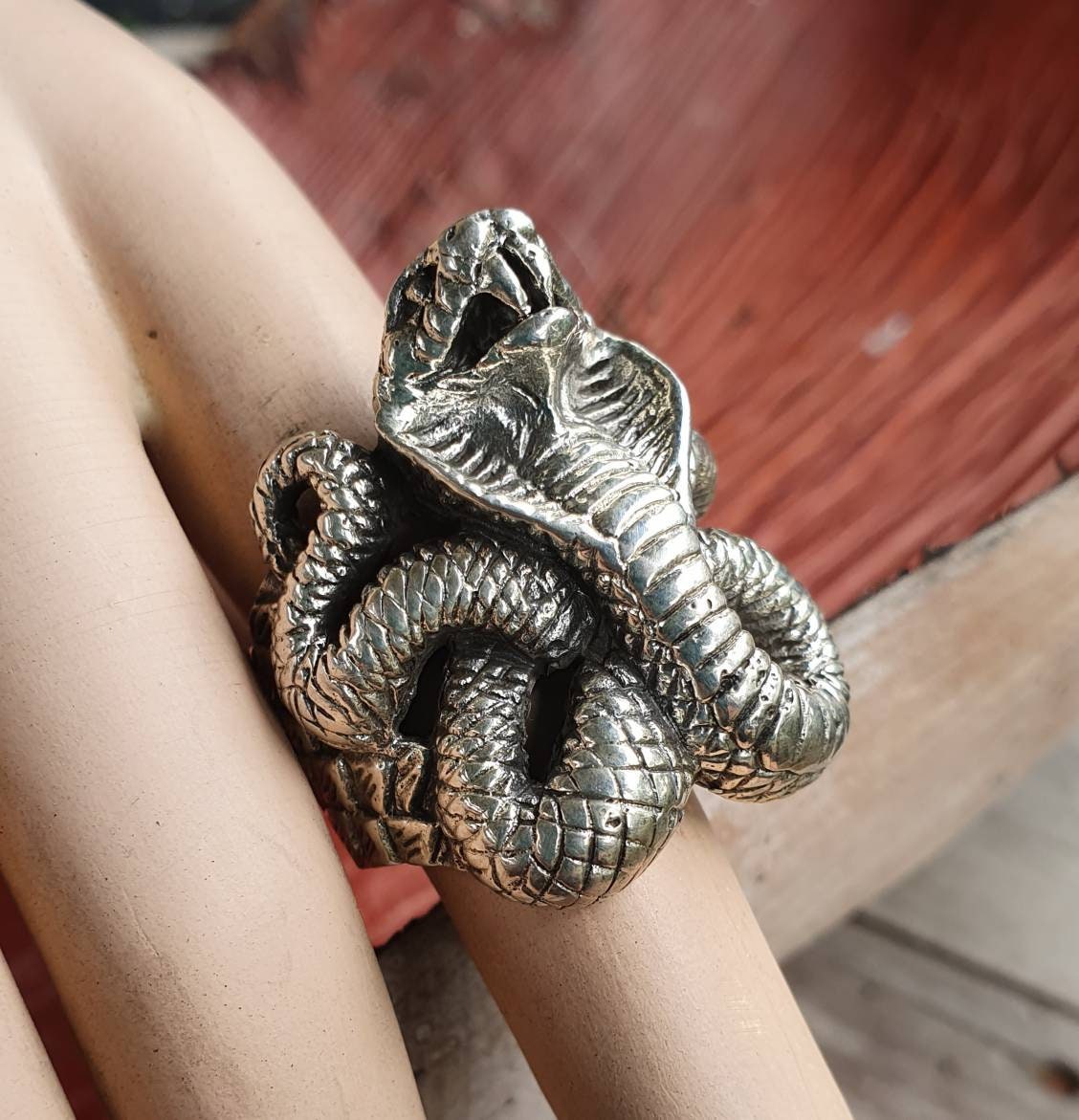 Cobra Snake ring,large ring,sterling silver, serpent ring,chunky ring