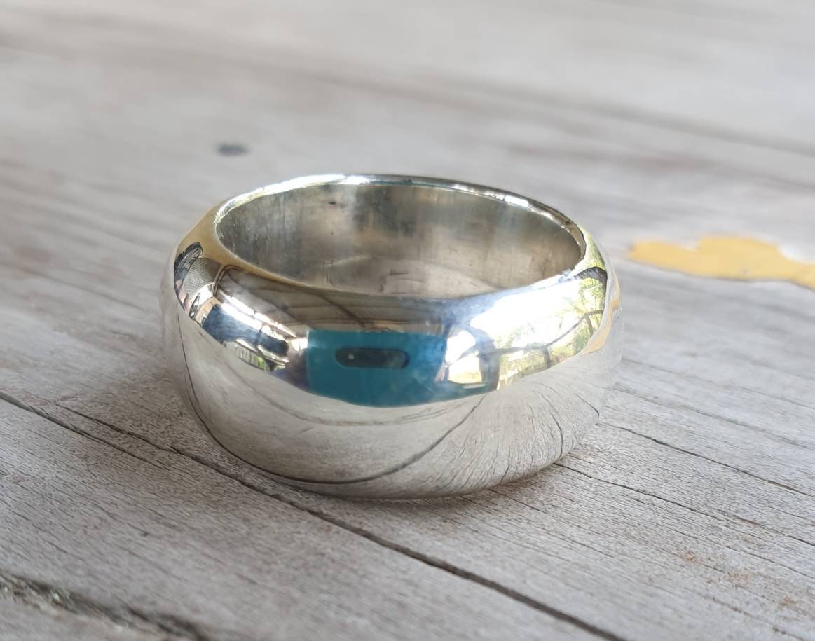 Wide silver ring,13mm chunky,heavy,sterling silver band,wedding ring His and her sizes,boho,