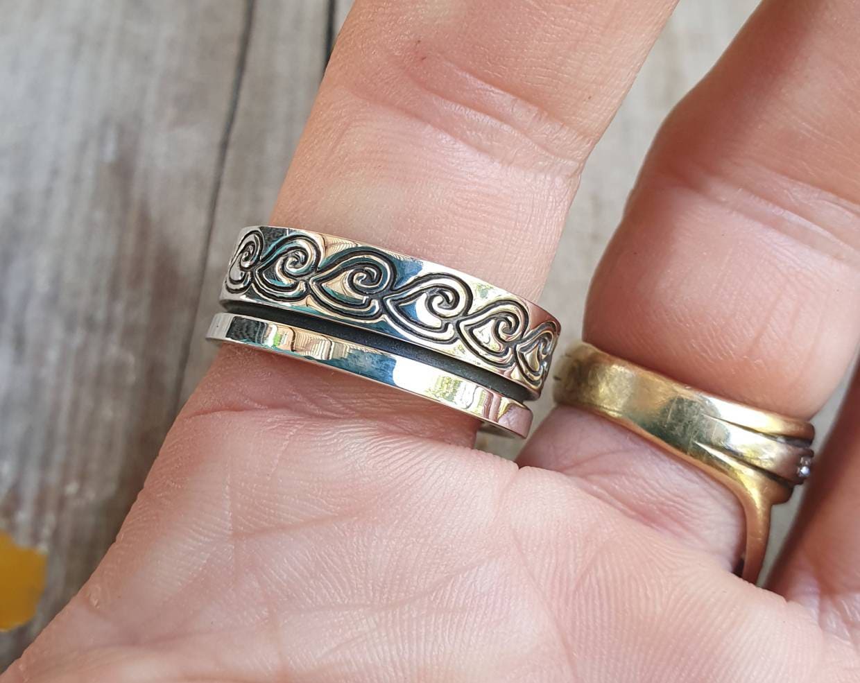 tribal band,sterling silver,maori,koru band, mans wedding ring,celtic,handmade,silver band,scrolls,Aztec,Inca,