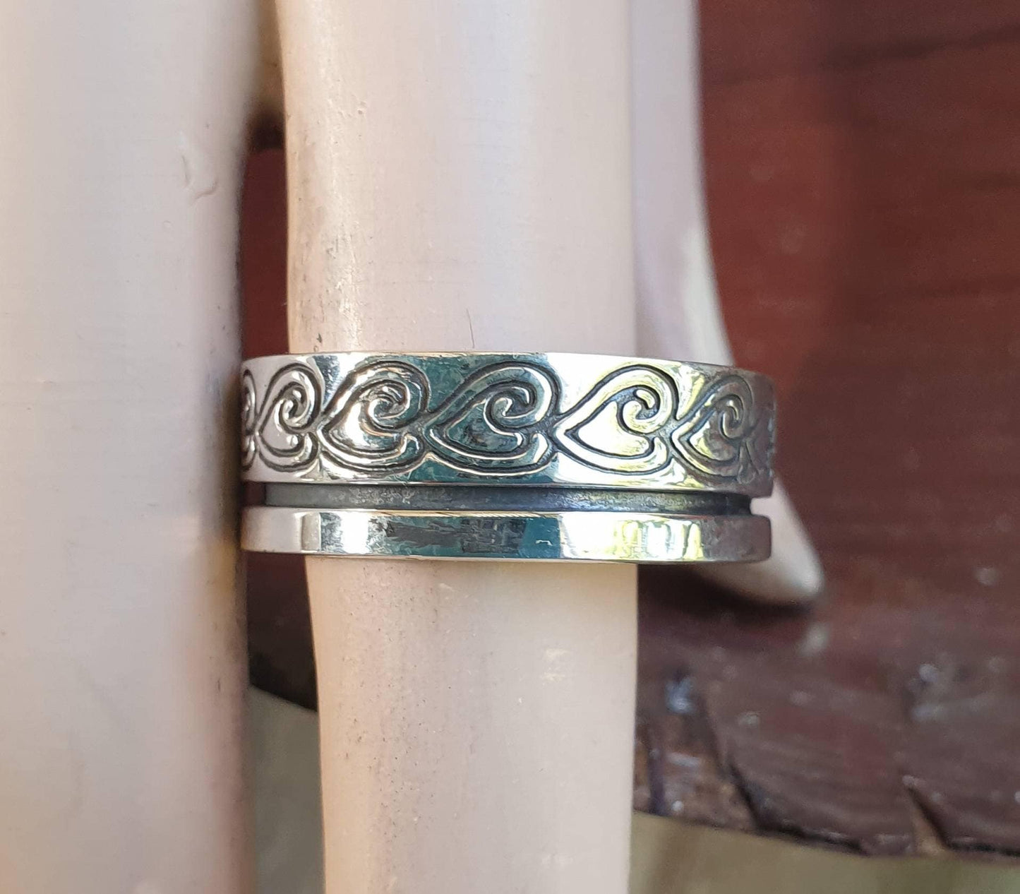 tribal band,sterling silver,maori,koru band, mans wedding ring,celtic,handmade,silver band,scrolls,Aztec,Inca,