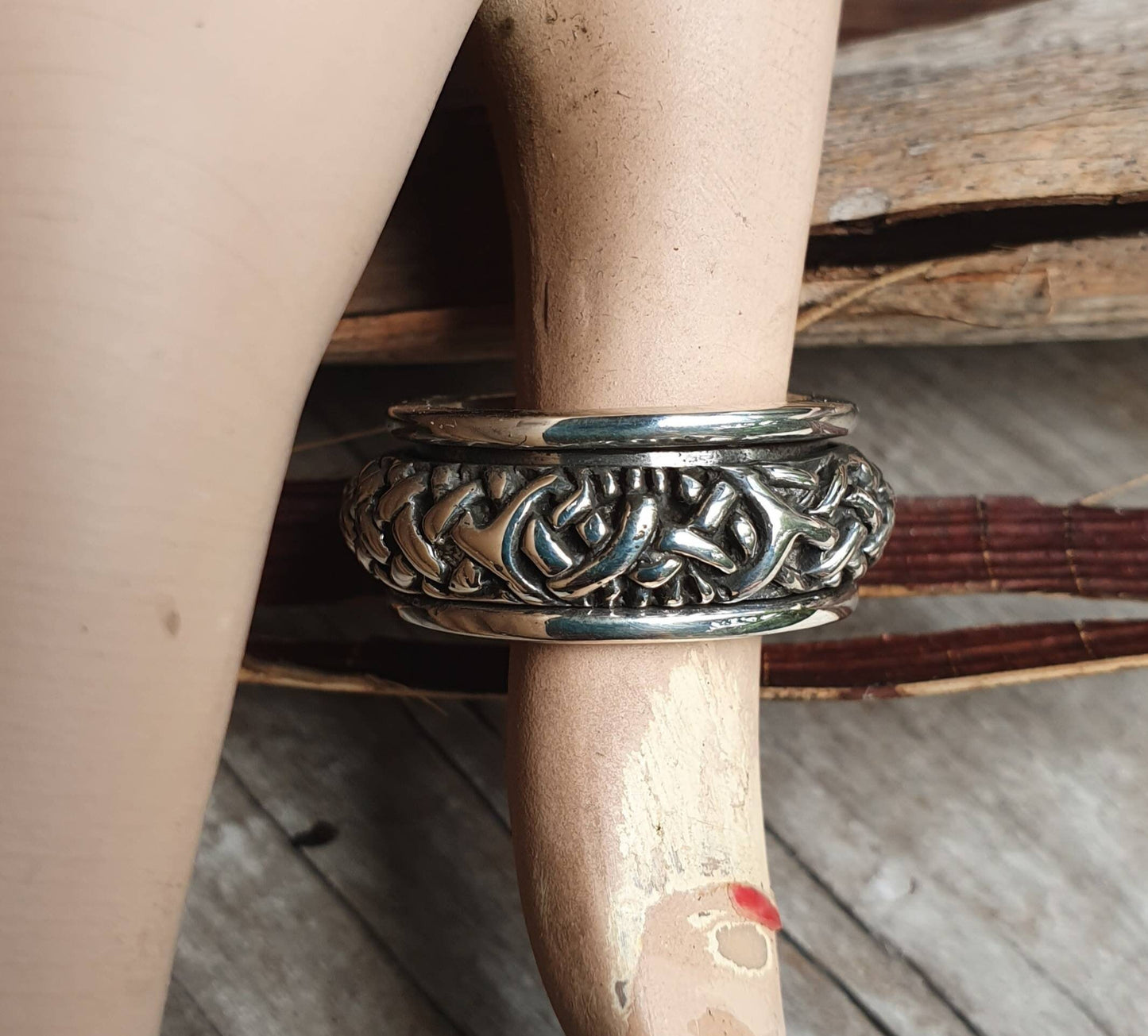 Wide ring,chunky spinner,solid ring,sterling silver,tribal,celtic worry ring,wedding,dress, chunky ring,scroll,bespoke