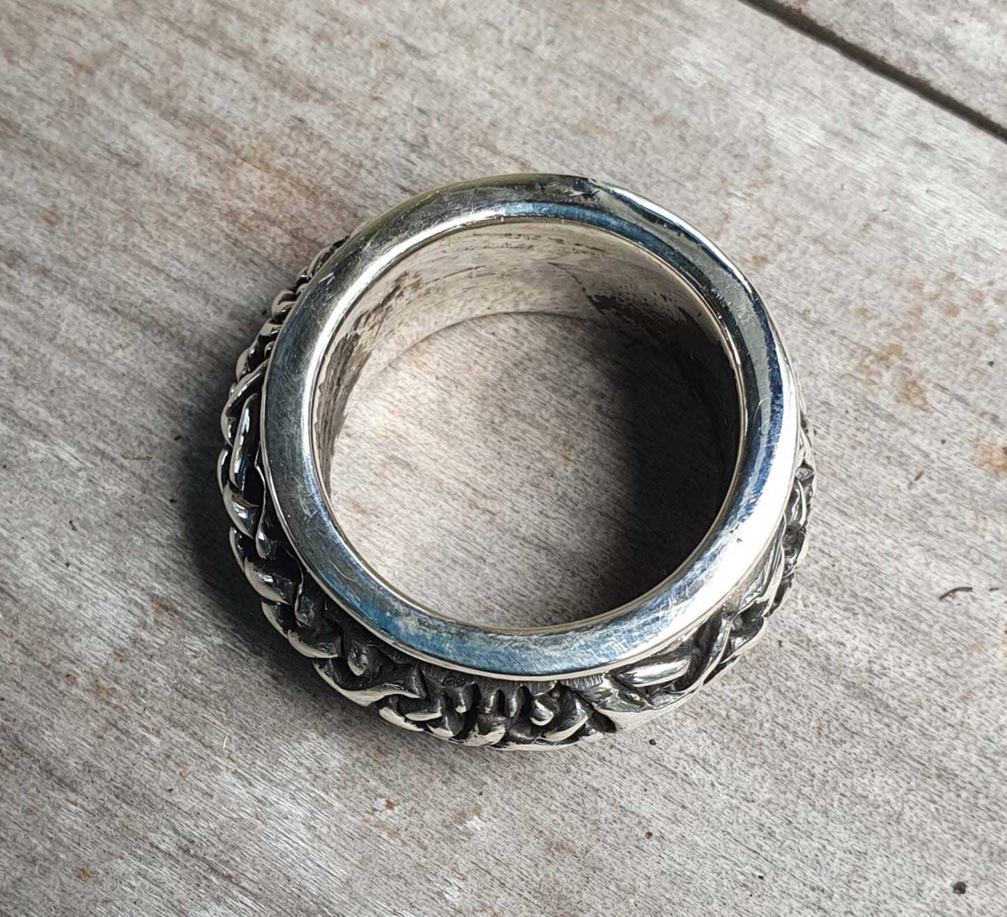 Wide ring,chunky spinner,solid ring,sterling silver,tribal,celtic worry ring,wedding,dress, chunky ring,scroll,bespoke