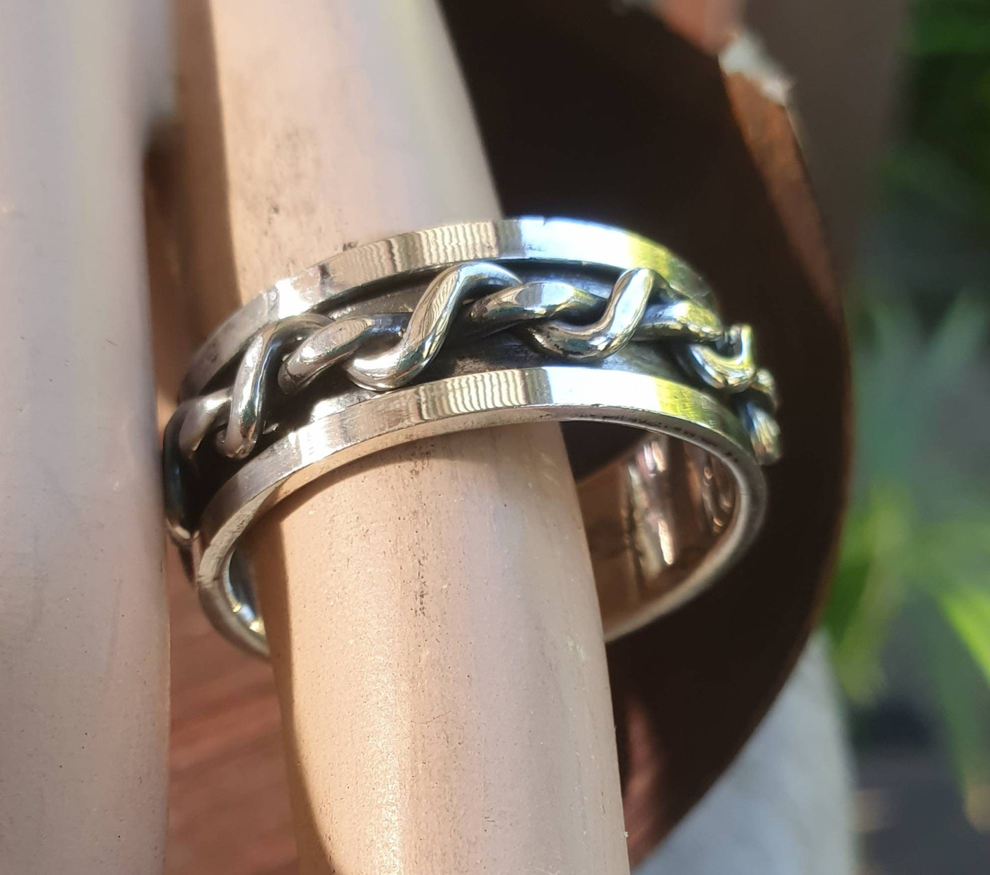 spinner ring,large size,solid,sterling silver,tribal, celtic worry ring,twisted wire wedding,industrial,bespoke