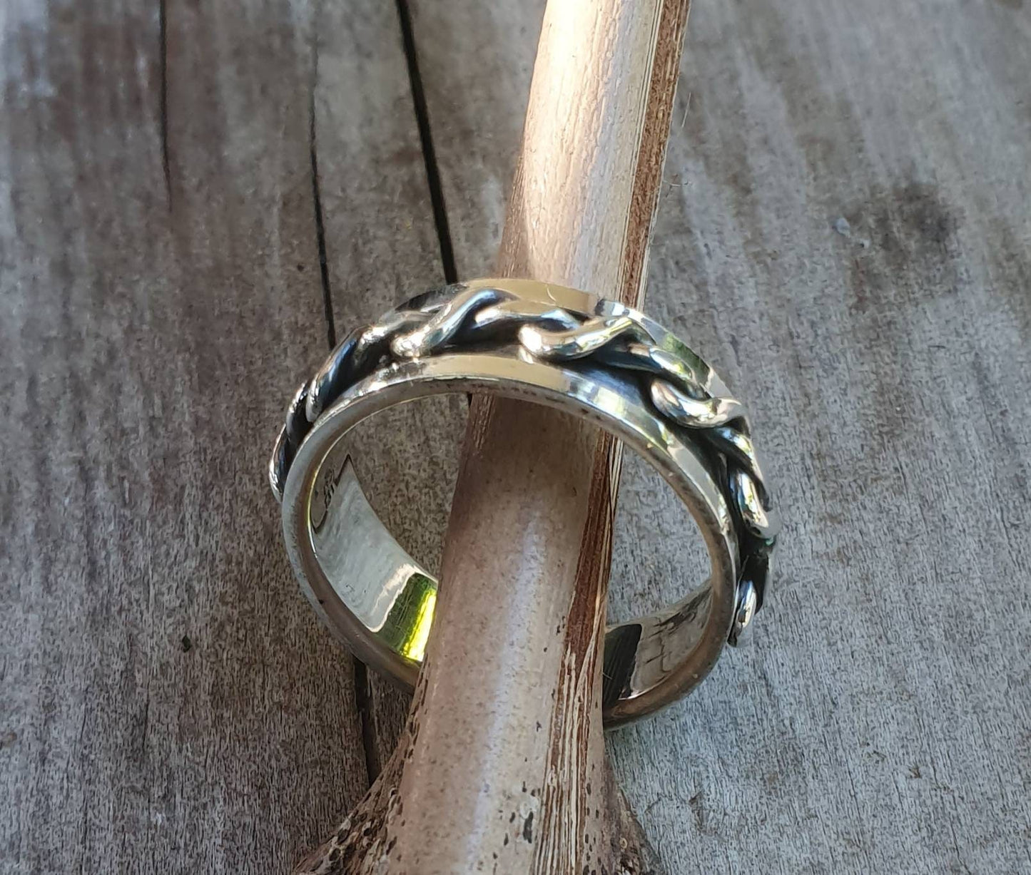 spinner ring,large size,solid,sterling silver,tribal, celtic worry ring,twisted wire wedding,industrial,bespoke