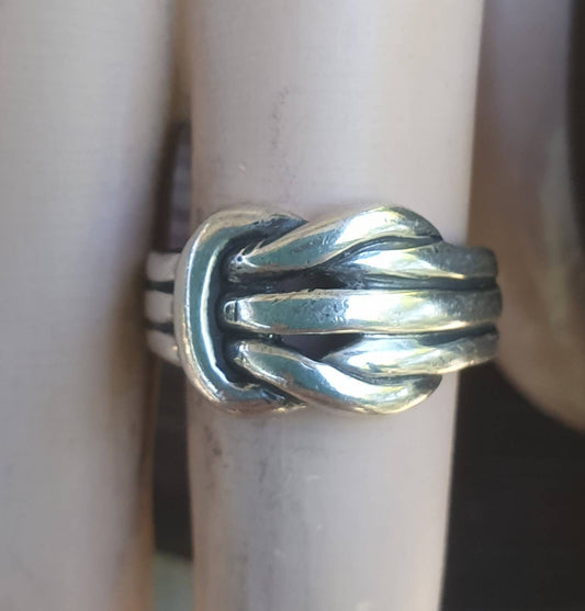 Knot ring,sterling silver,sailor,boho,gypsy,unisex,handmade,woven silver ring