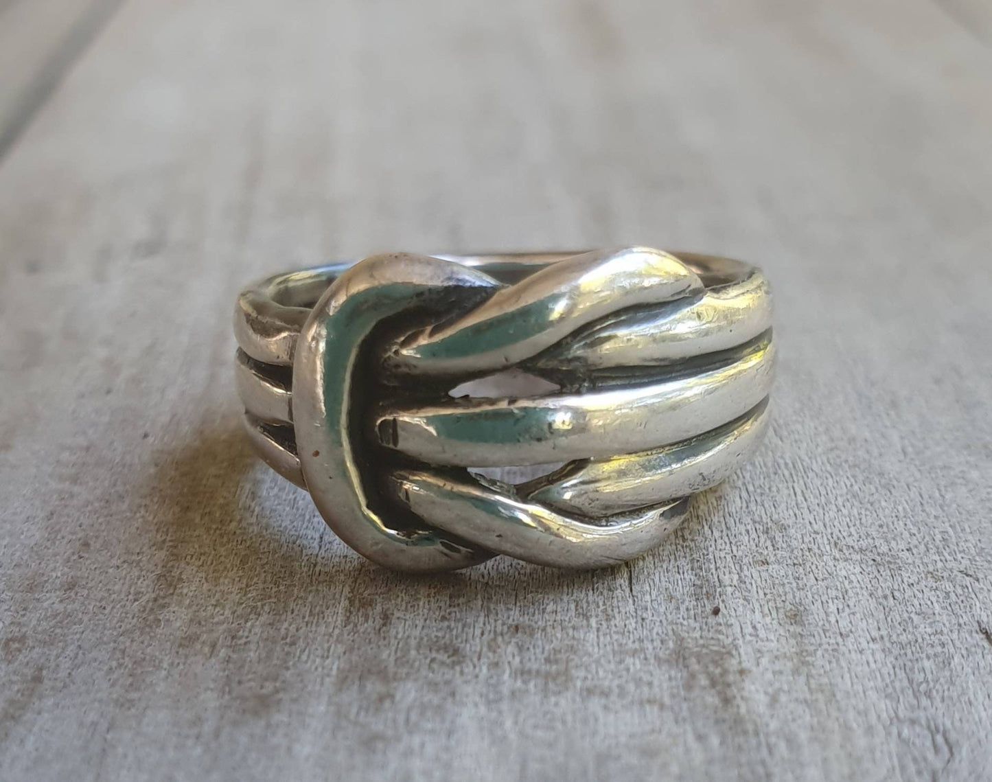 Knot ring,sterling silver,sailor,boho,gypsy,unisex,handmade,woven silver ring