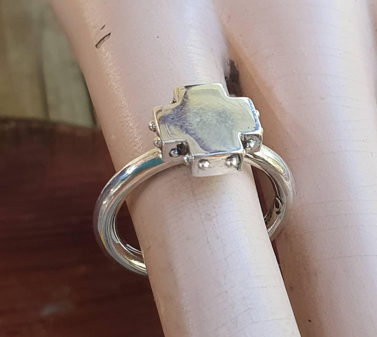 Cross ring,stacker,sterling silver,chunky cross,thick  band,handmade,boho,goddess,thick silver ring