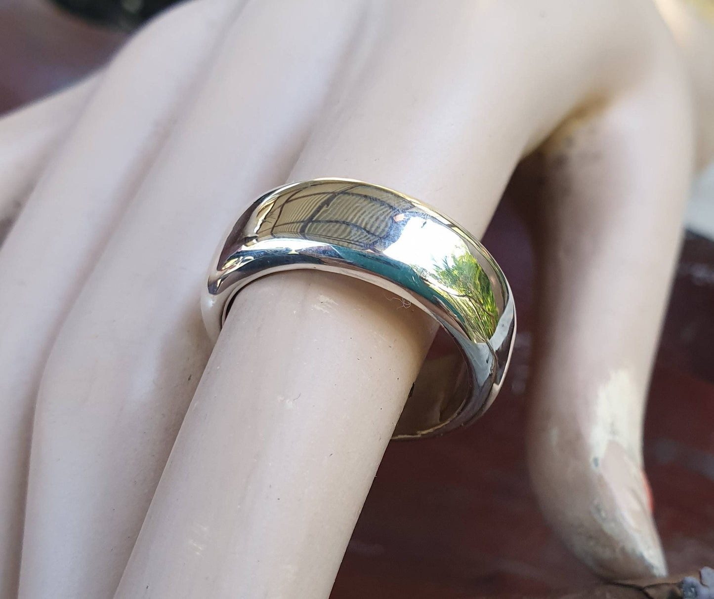 Thick silver ring,chunky,solid sterling silver band,handmade,silver wedding ring,dress ring,rounded band,unisex,d ring,