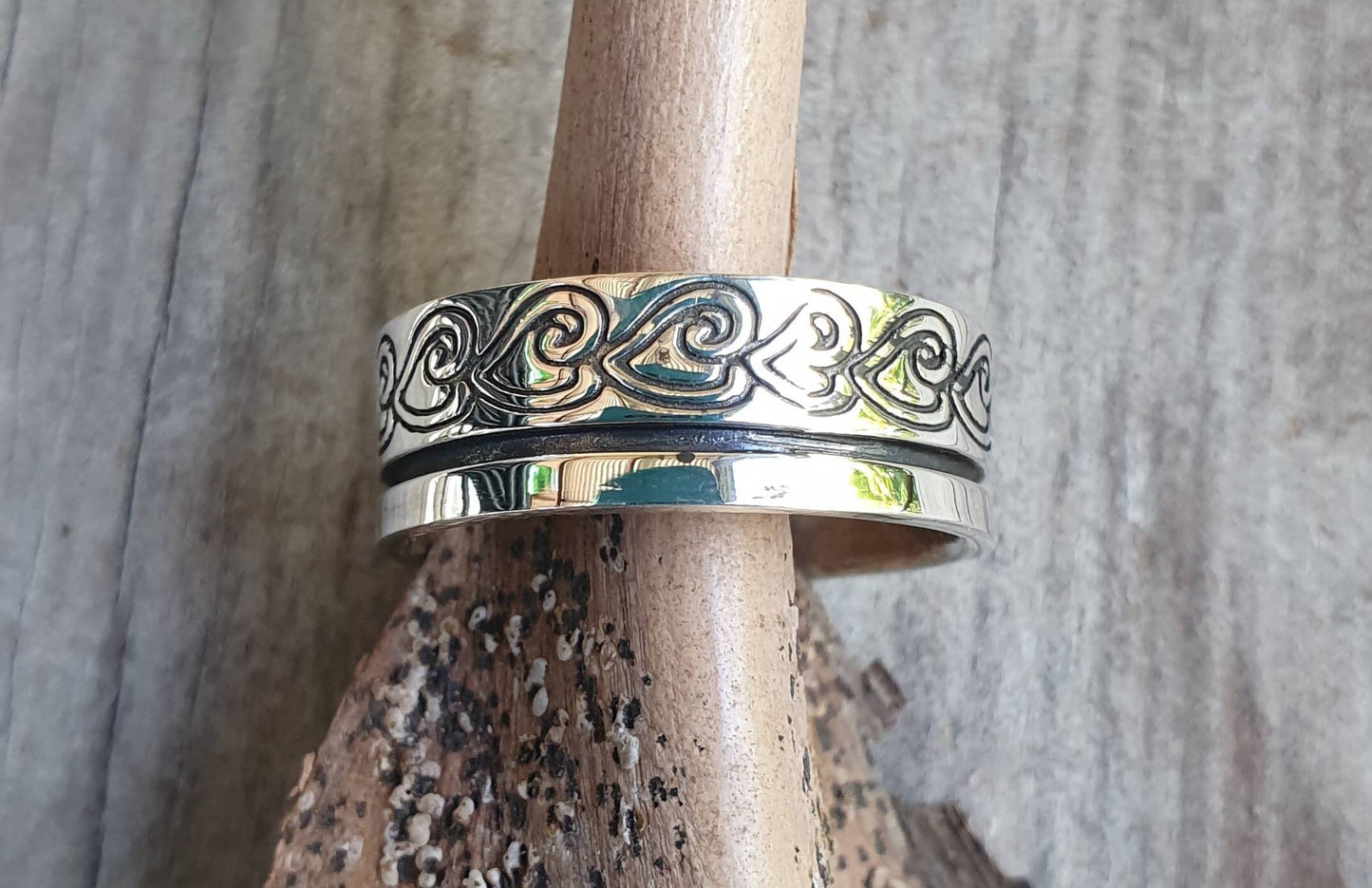 tribal band,sterling silver,maori,koru band, mans wedding ring,celtic,handmade,silver band,scrolls,Aztec,Inca,