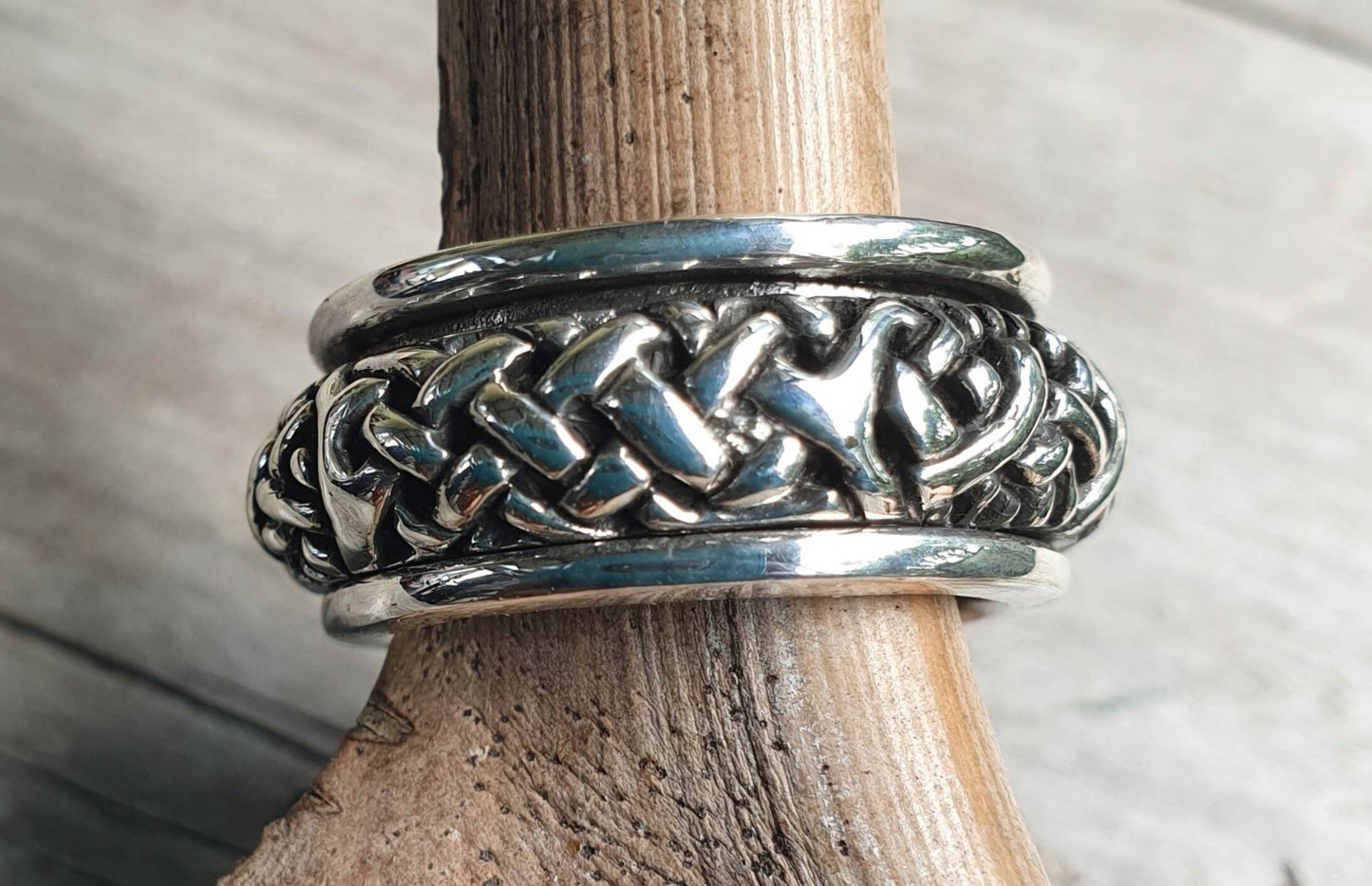 Wide ring,chunky spinner,solid ring,sterling silver,tribal,celtic worry ring,wedding,dress, chunky ring,scroll,bespoke