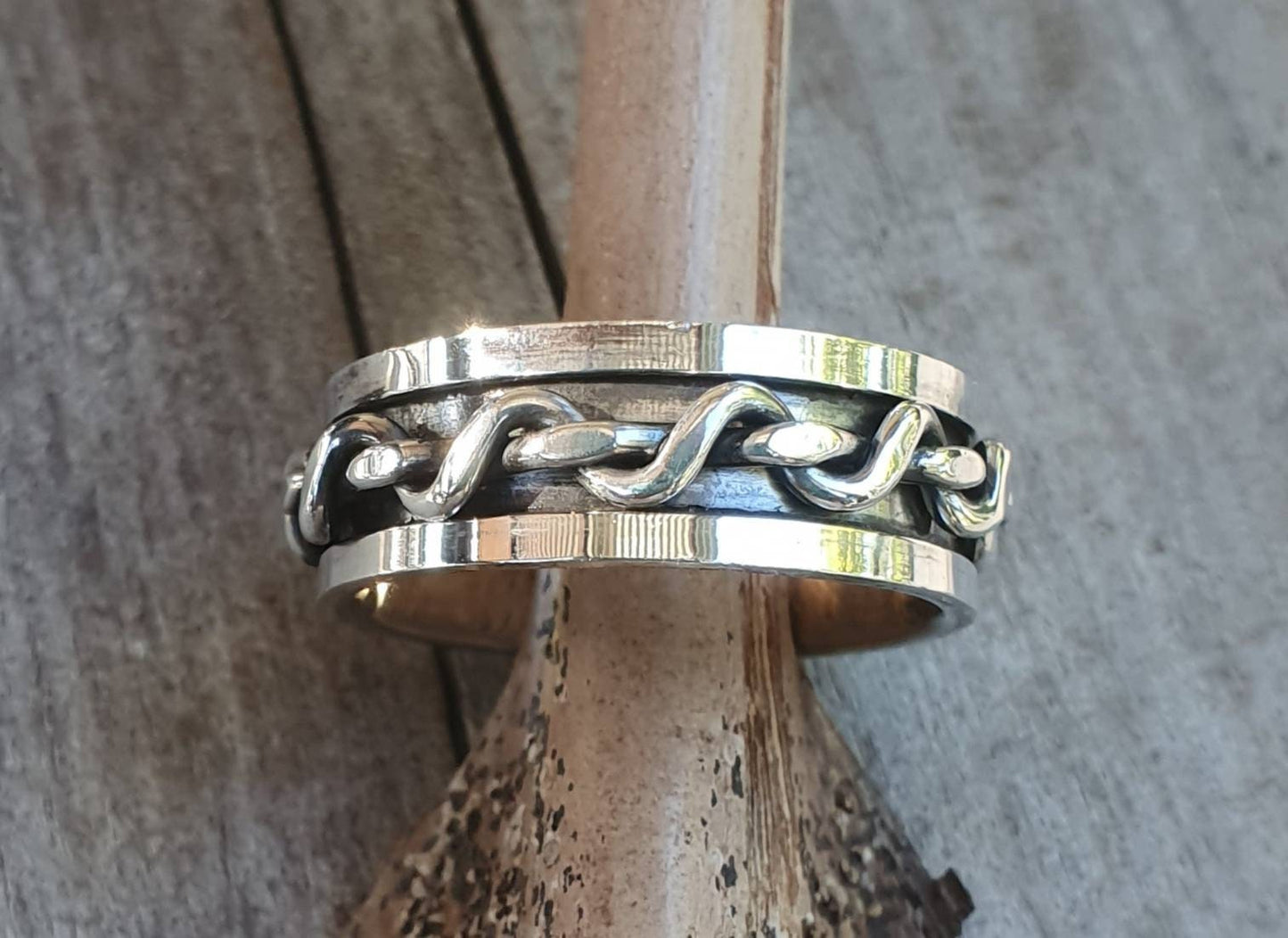 spinner ring,large size,solid,sterling silver,tribal, celtic worry ring,twisted wire wedding,industrial,bespoke