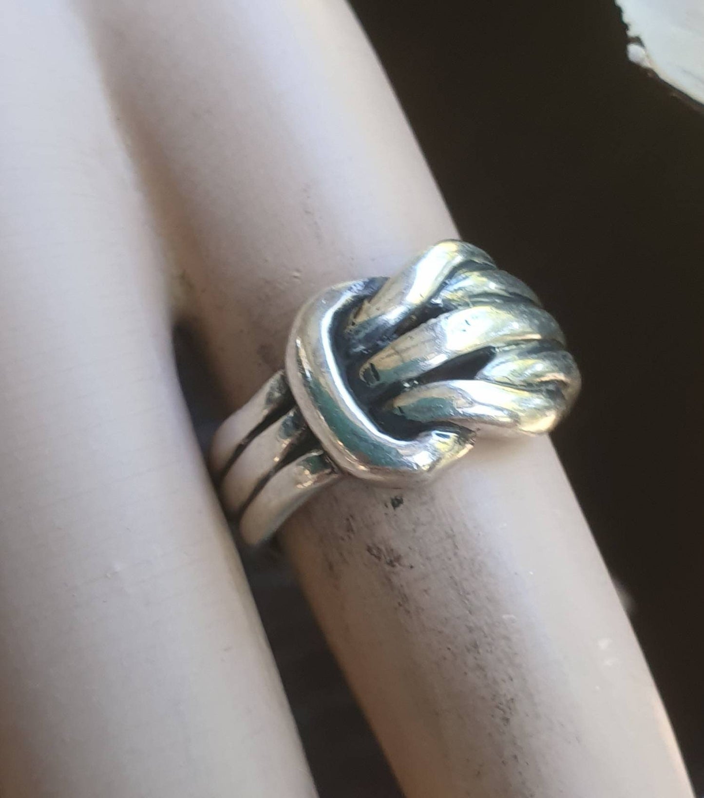 Knot ring,sterling silver,sailor,boho,gypsy,unisex,handmade,woven silver ring