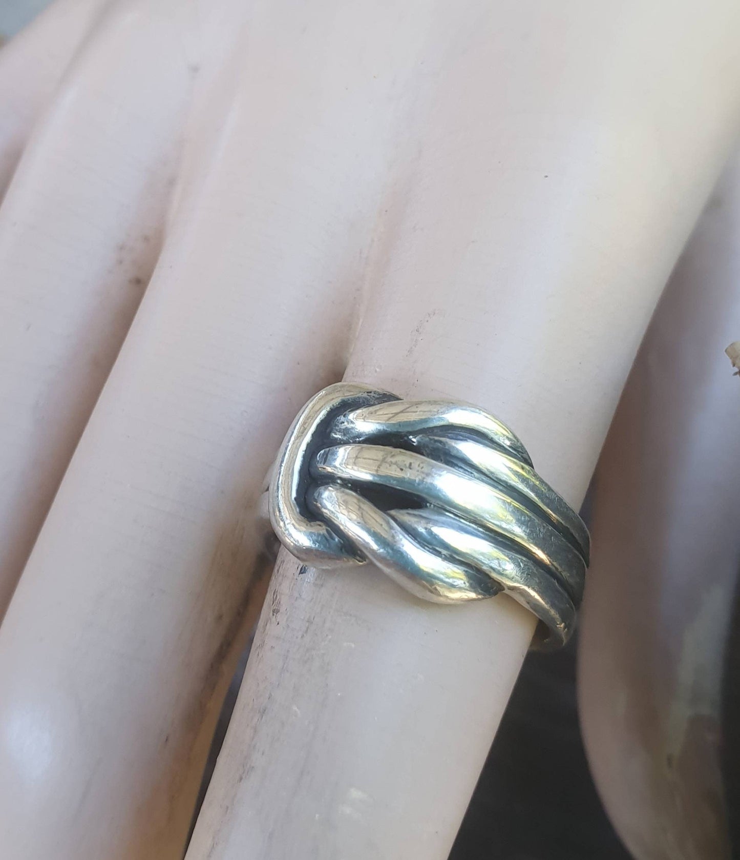 Knot ring,sterling silver,sailor,boho,gypsy,unisex,handmade,woven silver ring