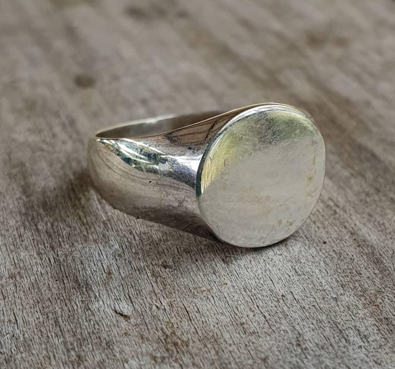 Small signet ring,solid sterling silver,pinkie ring, plain signet,fine,lightweight round top silver ring