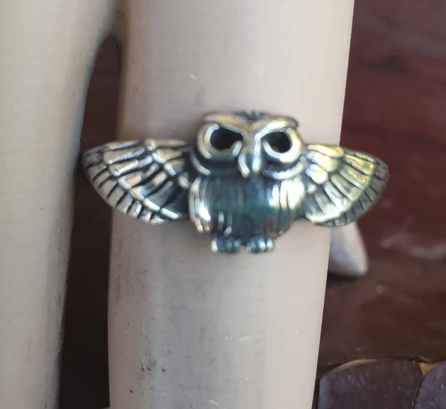 owl ring,sterling silver,dainty,bird ring,woodland,petite owl,small owl ring, boho,gypsy,festival