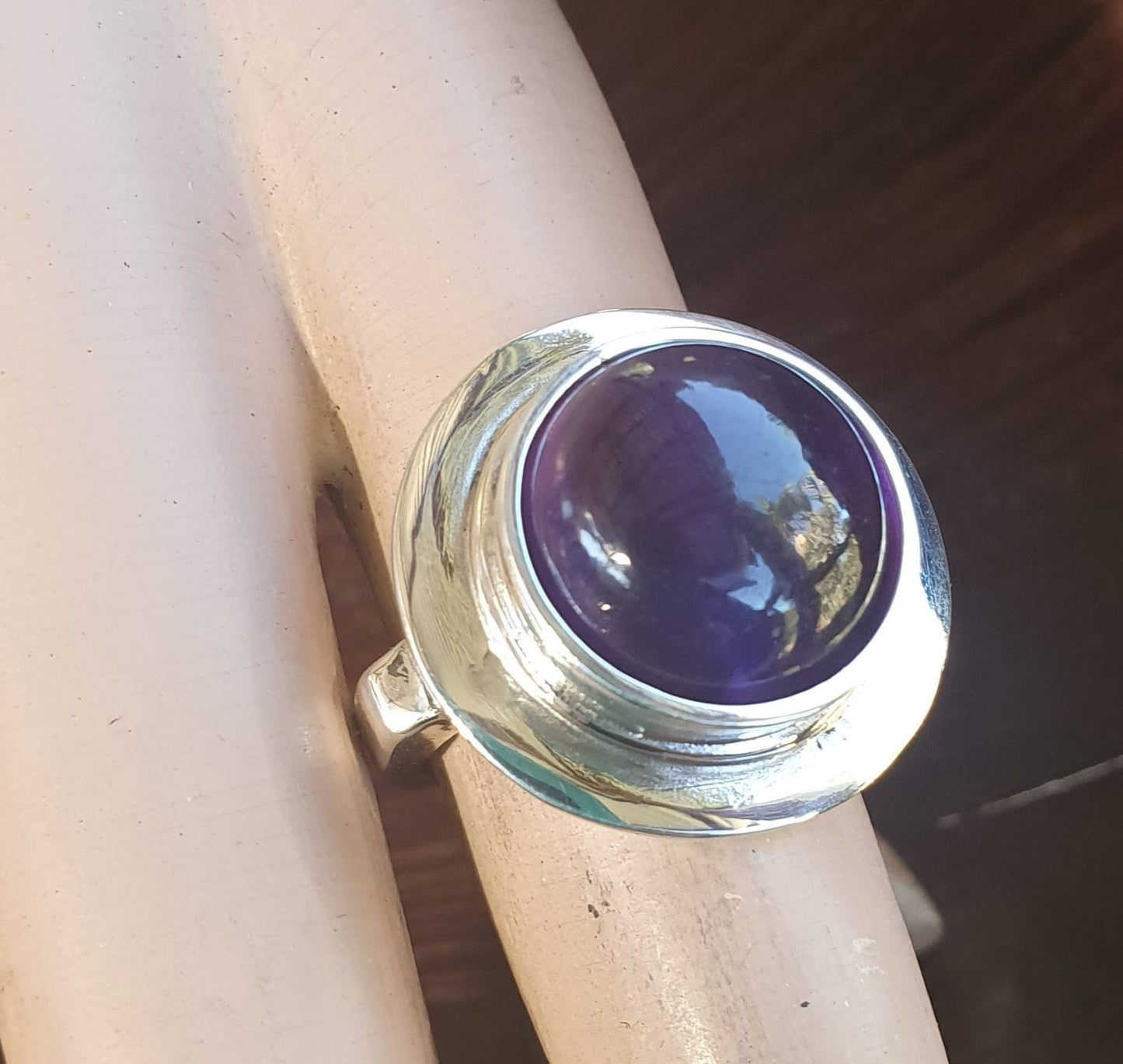 Large amethyst ring,sterling silver,chunky ring,wedding ring,boho,handmade, retro ring,modern,