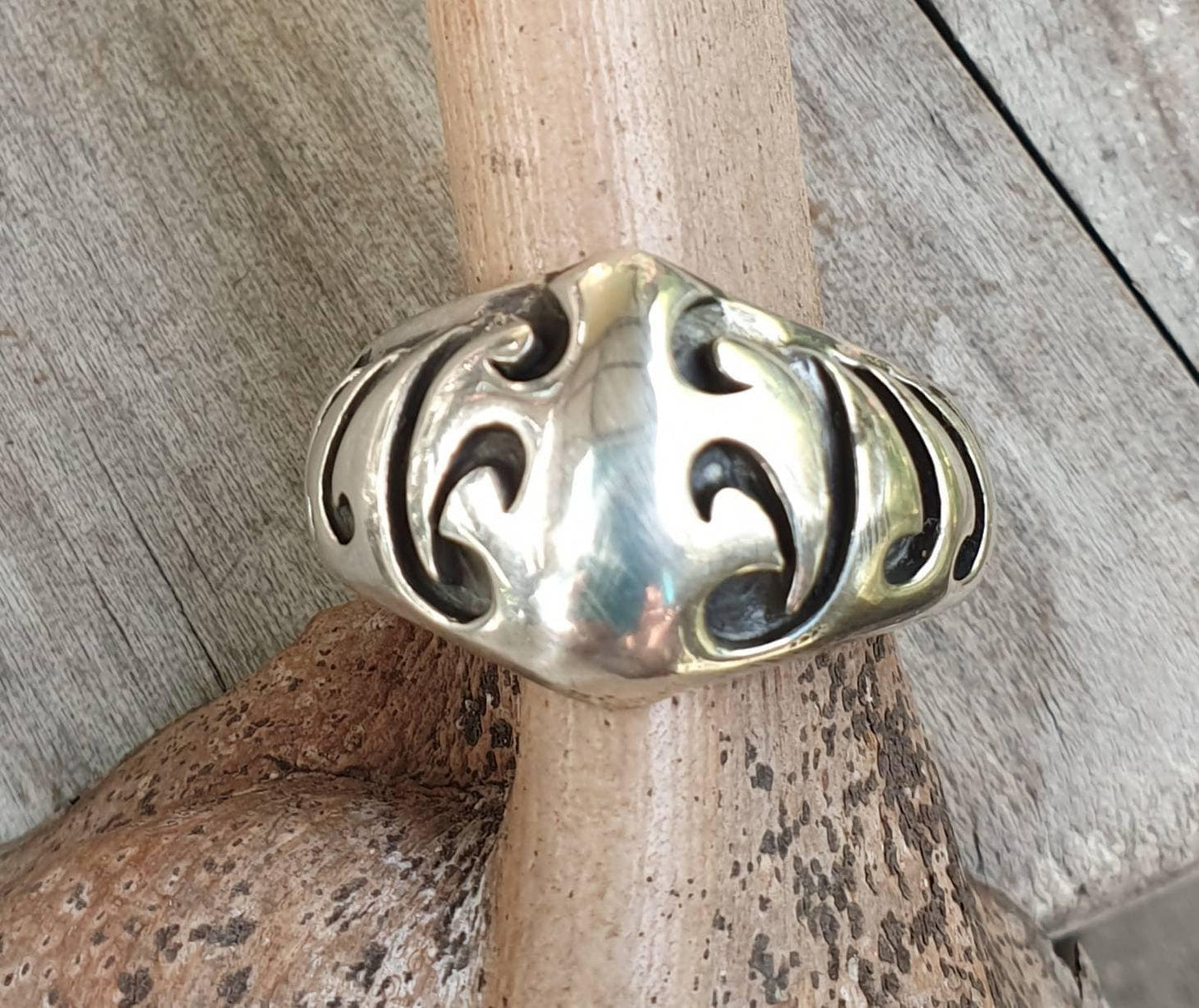 Tribal ring,sterling silver band,chunky ring,rustic,industrial,,heavy band,mans wedding ring,boho,